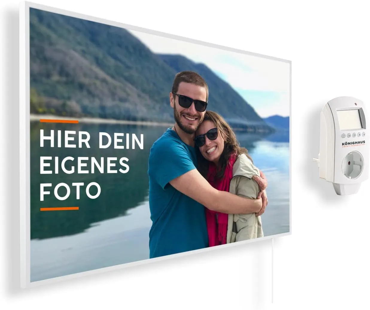 Bild von Könighaus Infrarotheizung 1000W mit individuellem Bild und Thermostat, TÜV SÜD geprüft, 5 Jahre Garantie, Made in Germany