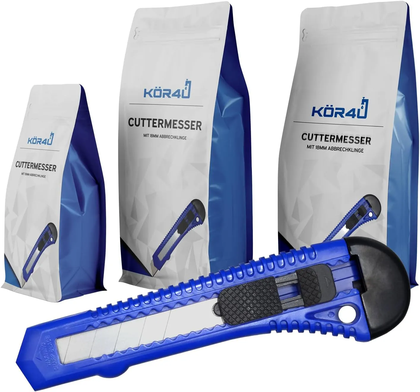 Bild von Kör4U 10er Set Cuttermesser mit 18 mm Abbrechklingen für vielseitige Schneidearbeiten