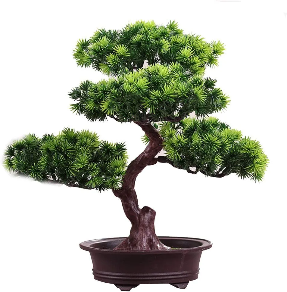 Bild von KOET Künstlicher Bonsai Kiefer mit 27,9 cm für Schreibtisch und Bürodekoration