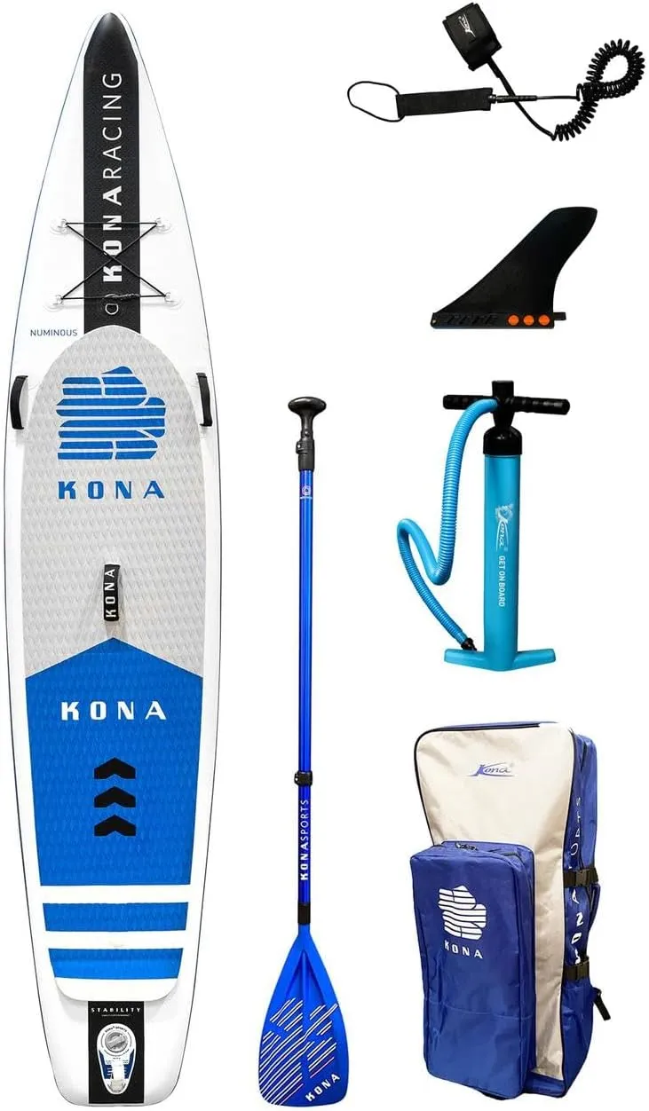Bild von Kona Numinous 12.6 aufblasbares Stand-up Paddle Board mit Paddel und Zubehör für Jugendliche und Erwachsene, Maße 381 x 71,1 x 15 cm