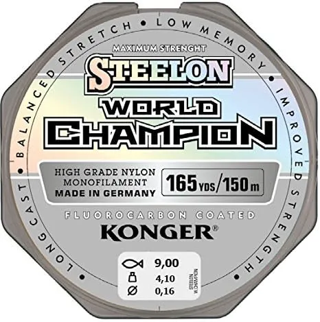 Bild von KONGER World Champion Fluorocarbon Coated Angelschnur 150 Meter in 0,10 bis 0,30 mm Stärke