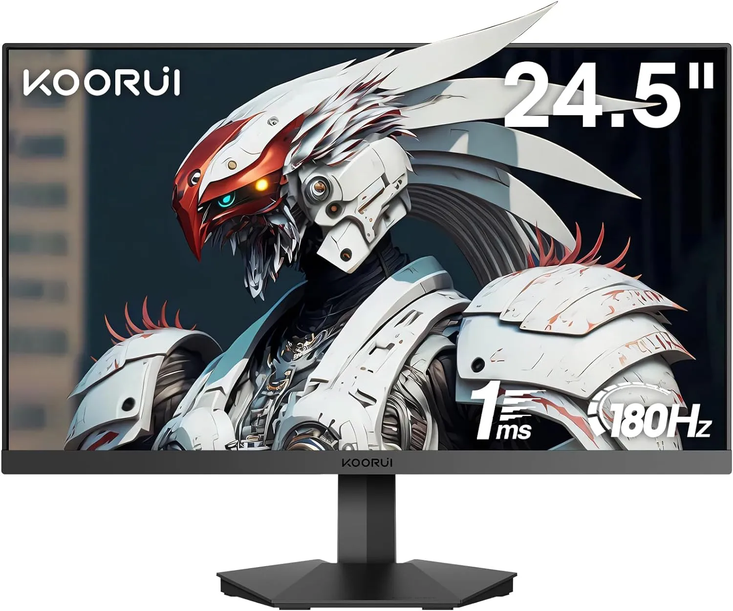 Bild von KOORUI Gaming Monitor 24,5 Zoll mit 180 Hz, Full HD, 1 ms Reaktionszeit, VA-Panel und Eye-Care, HDMI und DisplayPort Unterstützung