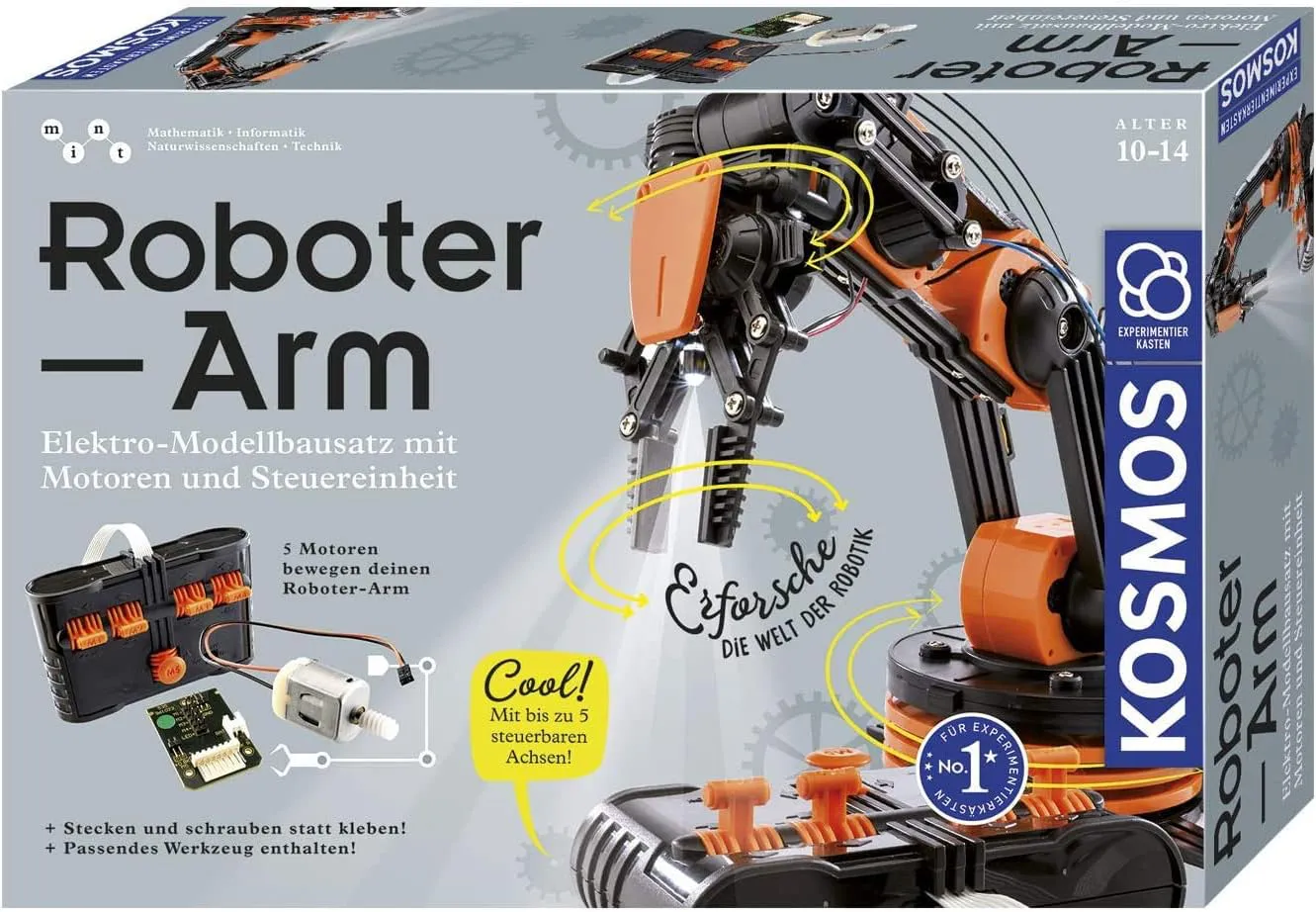 Bild von KOSMOS 620028 Roboterarm Modellbausatz mit 5 Motoren und Steuereinheit für den Einstieg in die Robotik