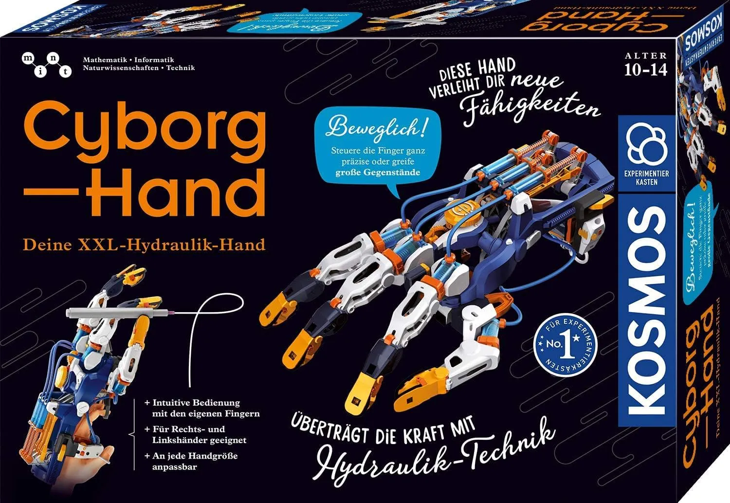 Bild von KOSMOS 620844 Cyborg-Hand Experimentierkasten für Kinder ab 10 Jahren mit hydraulisch gesteuerter, größenverstellbarer XXL-Roboter-Hand, auch für Linkshänder geeignet