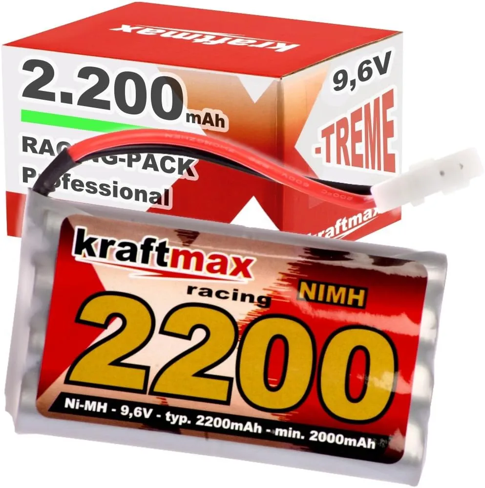 Bild von Kraftmax Racing-Pack NiMH Akku mit Tamiya Stecker, 9,6V und 2200mAh