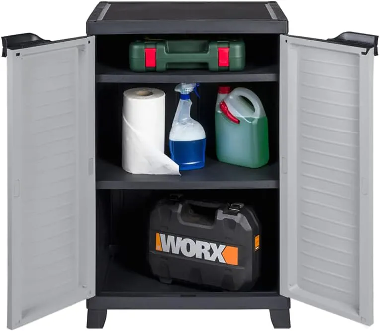 Bild von Kreher Elite Kunststoffschrank mit 2 verstellbaren Einlegeböden und 20 kg Tragkraft pro Boden