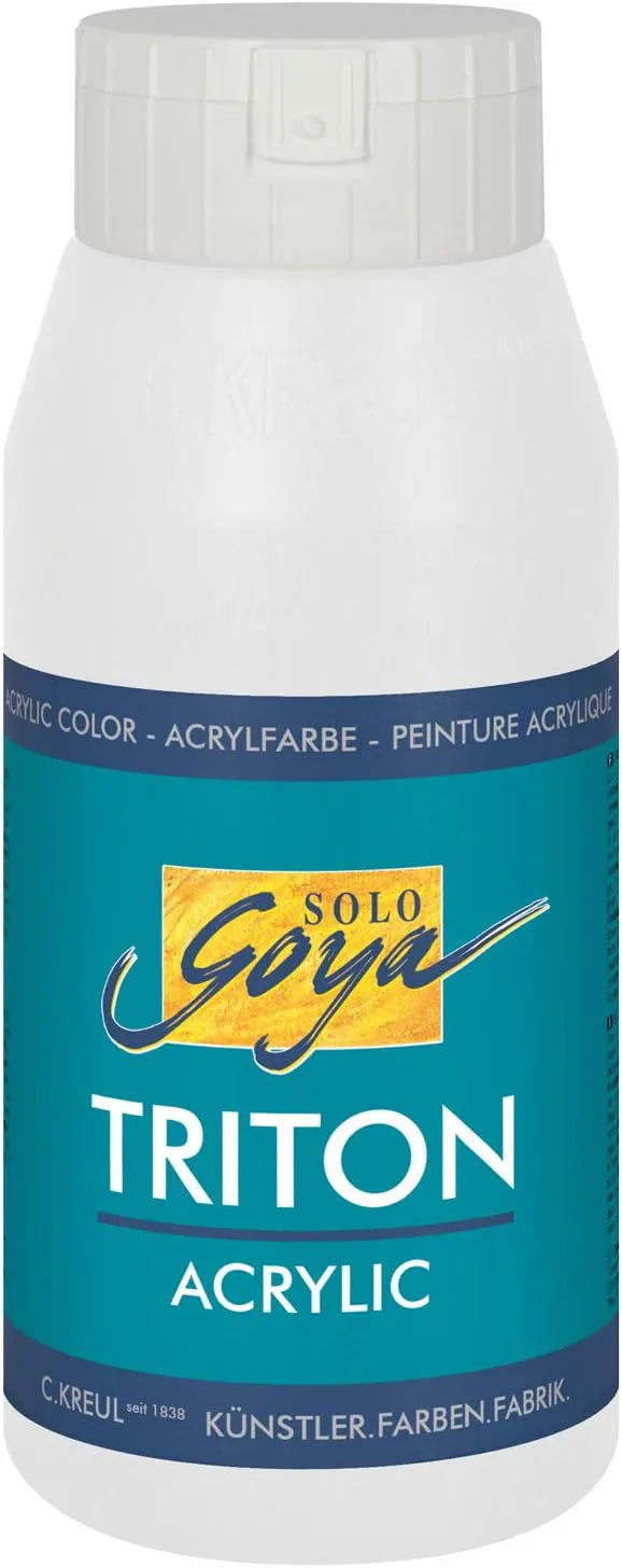 Bild von KREUL Solo Goya Triton Acrylfarbe in Weiß, 750 ml, schnell matt trocknend und wasserbasiert, in Studioqualität