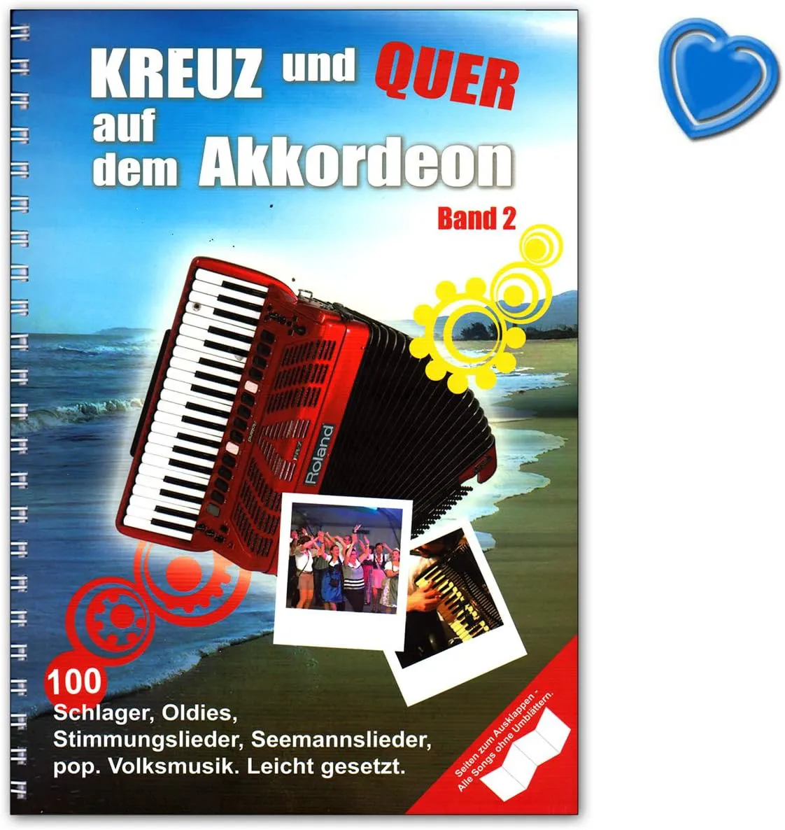 Bild von Kreuz und Quer auf dem Akkordeon 2 Songbook mit 100 neuen Schlager, Oldies, Rock, Pop und Folksongs, Artikelnummer BOE7864