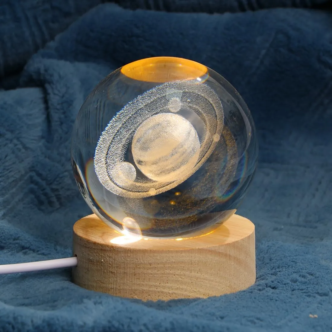 Bild von Kristall Kugel mit 60 mm Durchmesser und Ständer, ideal für Fotografie und als Nachtlicht, perfektes Geschenk für Kinder und Freunde