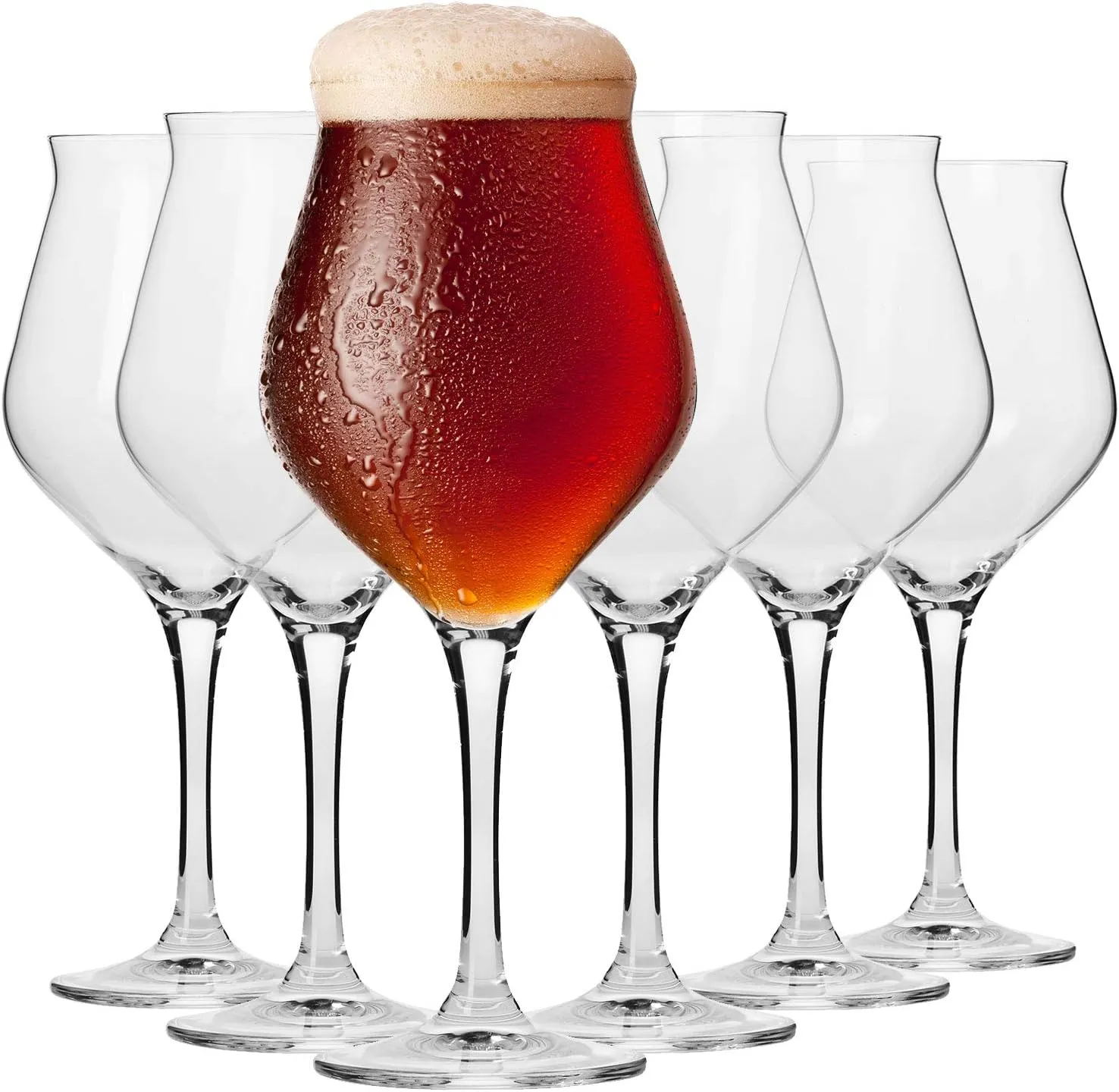 Bild von Krosno Set mit 6 Bier-Tulpen Gläsern 420 ml aus der Avant-Garde Kollektion, spülmaschinenfest