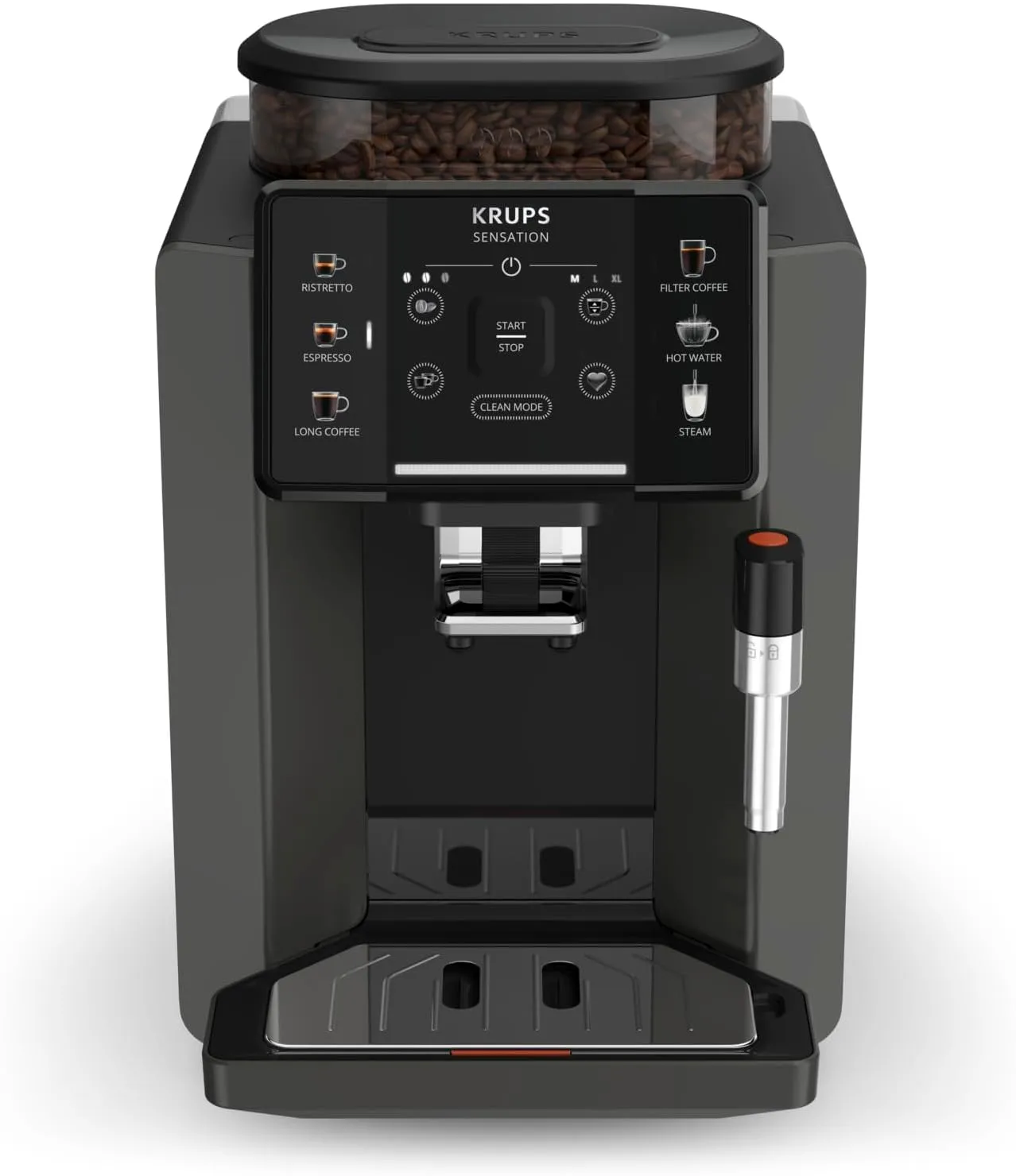 Bild von Krups EA910810 Kaffeevollautomat mit Milchschaumdüse und 5 Getränken in Schwarz