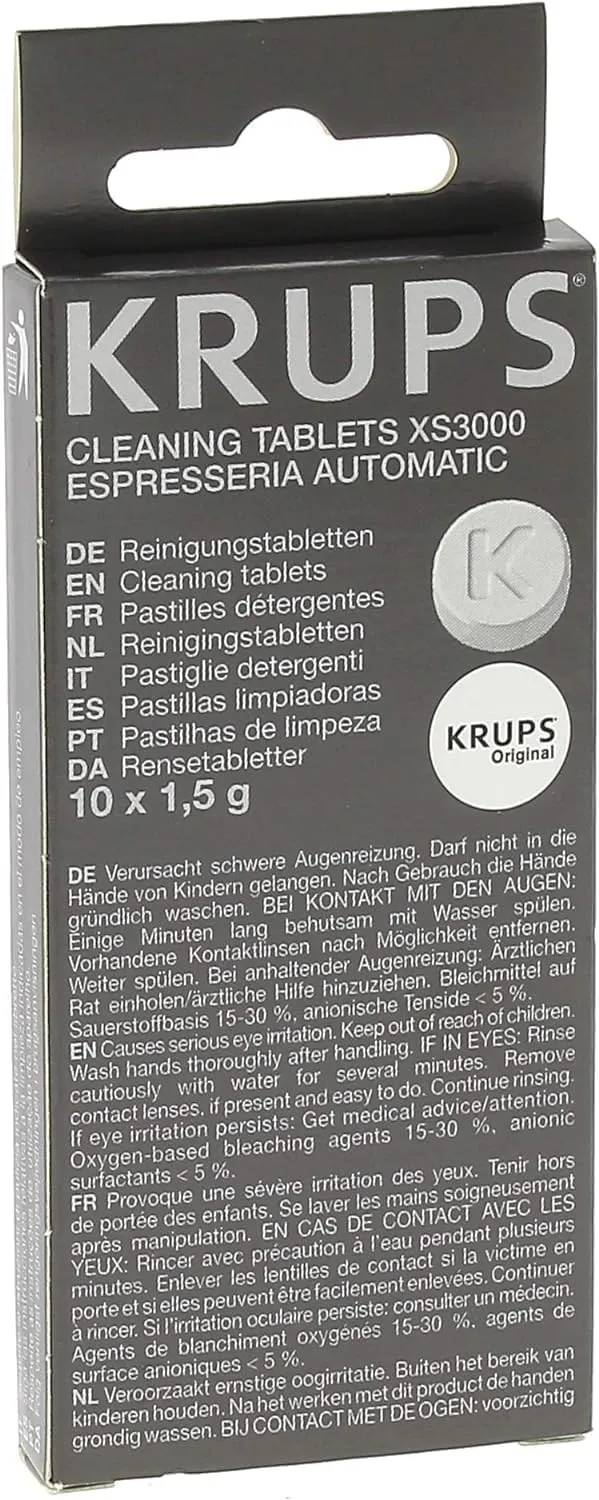 Bild von Krups XS3000 Reinigungstabletten für Kaffeevollautomaten, 10 Stück