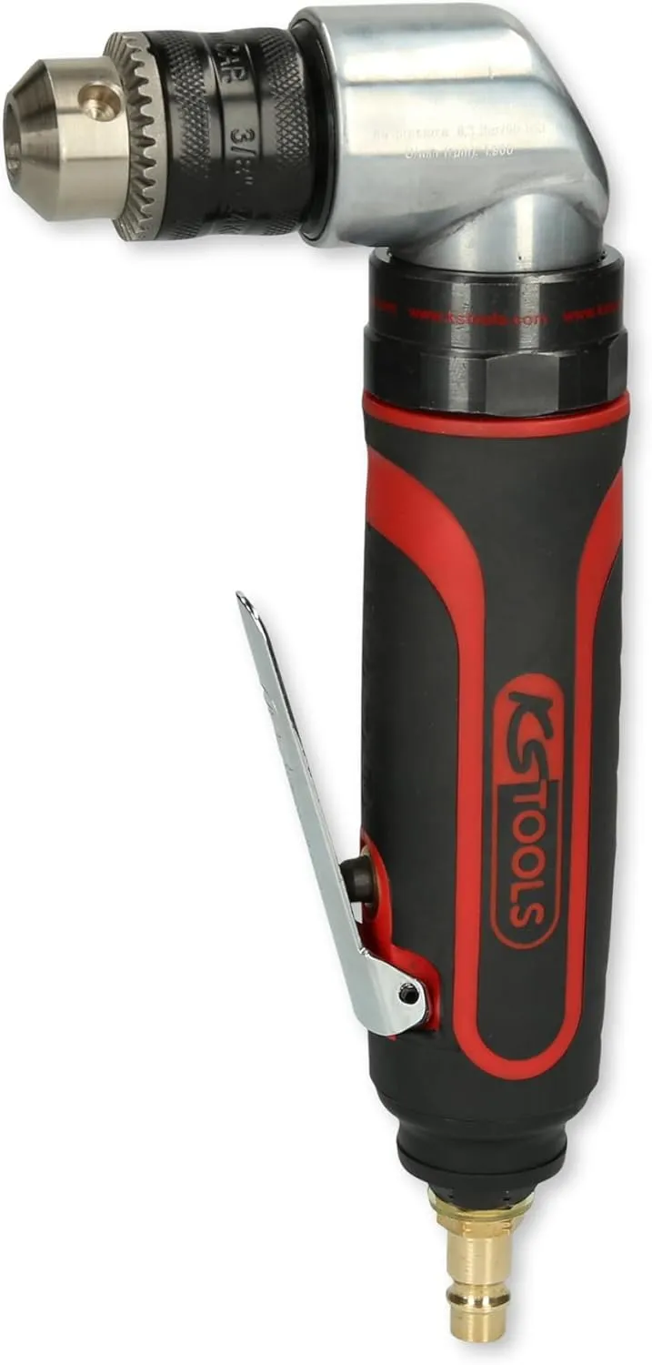Bild von KS Tools Winkelbohrmaschine mit Druckluft und Zahnkranzbohrfutter bis 10 mm, Modell SlimPOWER 515.5465, ideal für Karosserien