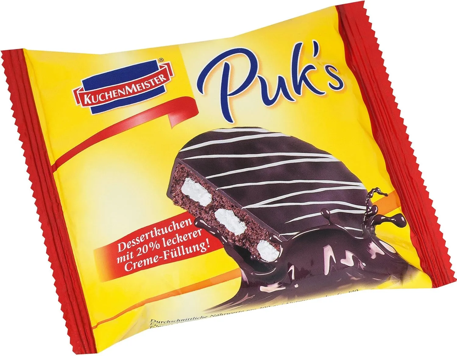 Bild von Kuchenmeister Puks Dessertkuchen gefüllt im 1er Pack mit 18 Stück à 62 Gramm