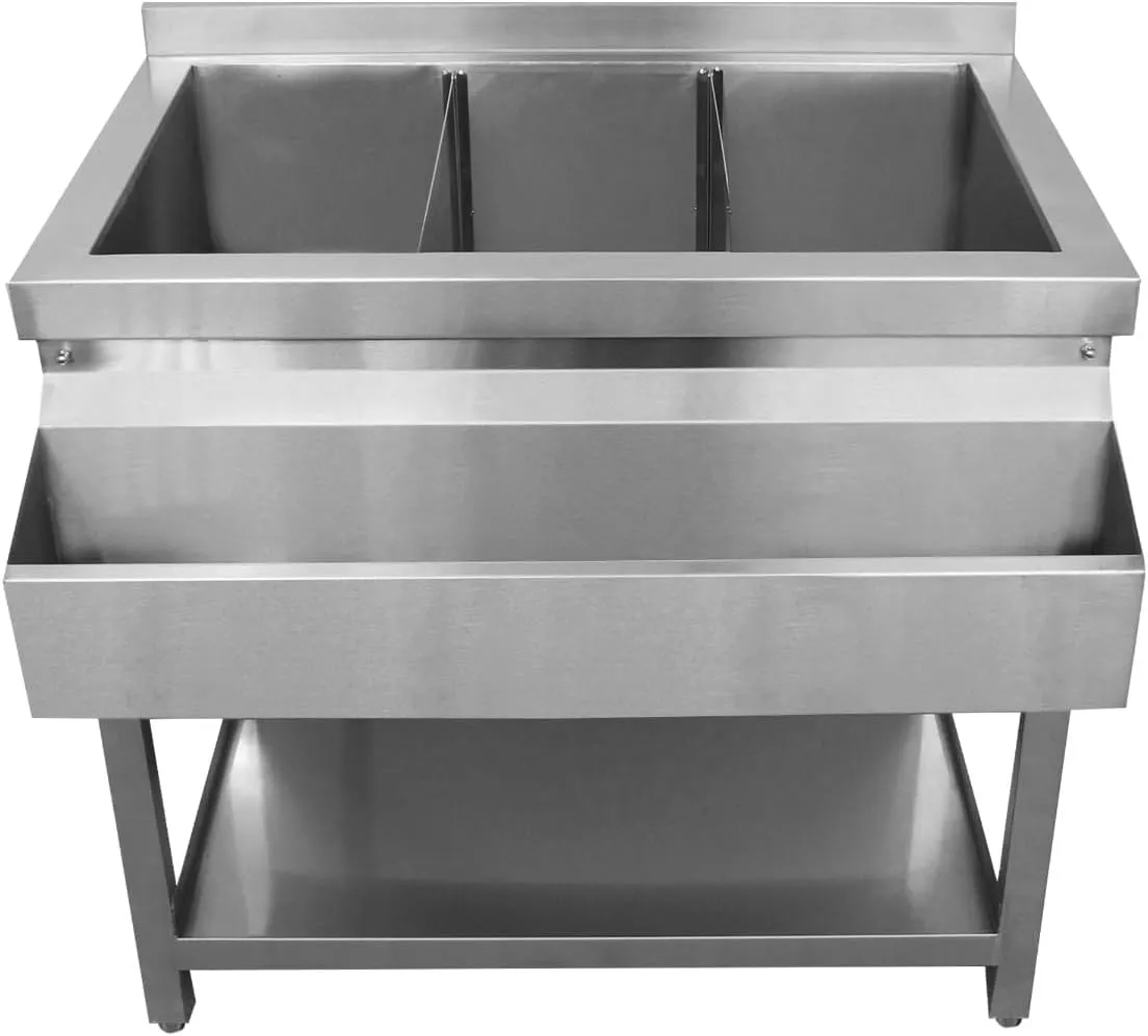 Bild von KuKoo freistehende Cocktail-Bar-Station aus Edelstahl mit isolierter Workstation und Eisbrunnen