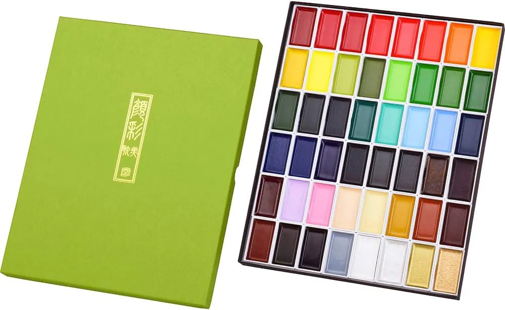 Bild von Kuretake Gansai Tambi Aquarellfarben Set mit 48 Farben