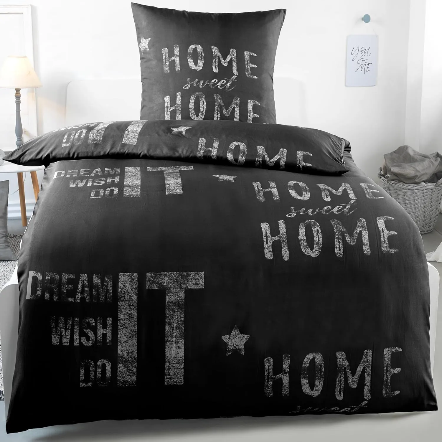 Bild von Kuscheli Bettwäsche Set 135x200 cm mit Kissenbezug 80x80 cm, ÖkoTex zertifiziert und allergikerfreundlich