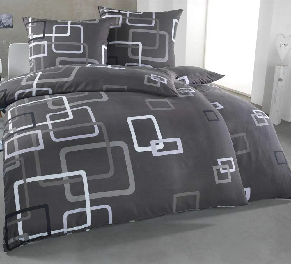 Bild von Kuscheli Bettwäsche Set 135x200 in modernem Karodesign, 4-teilig, ÖkoTex zertifiziert und allergikerfreundlich