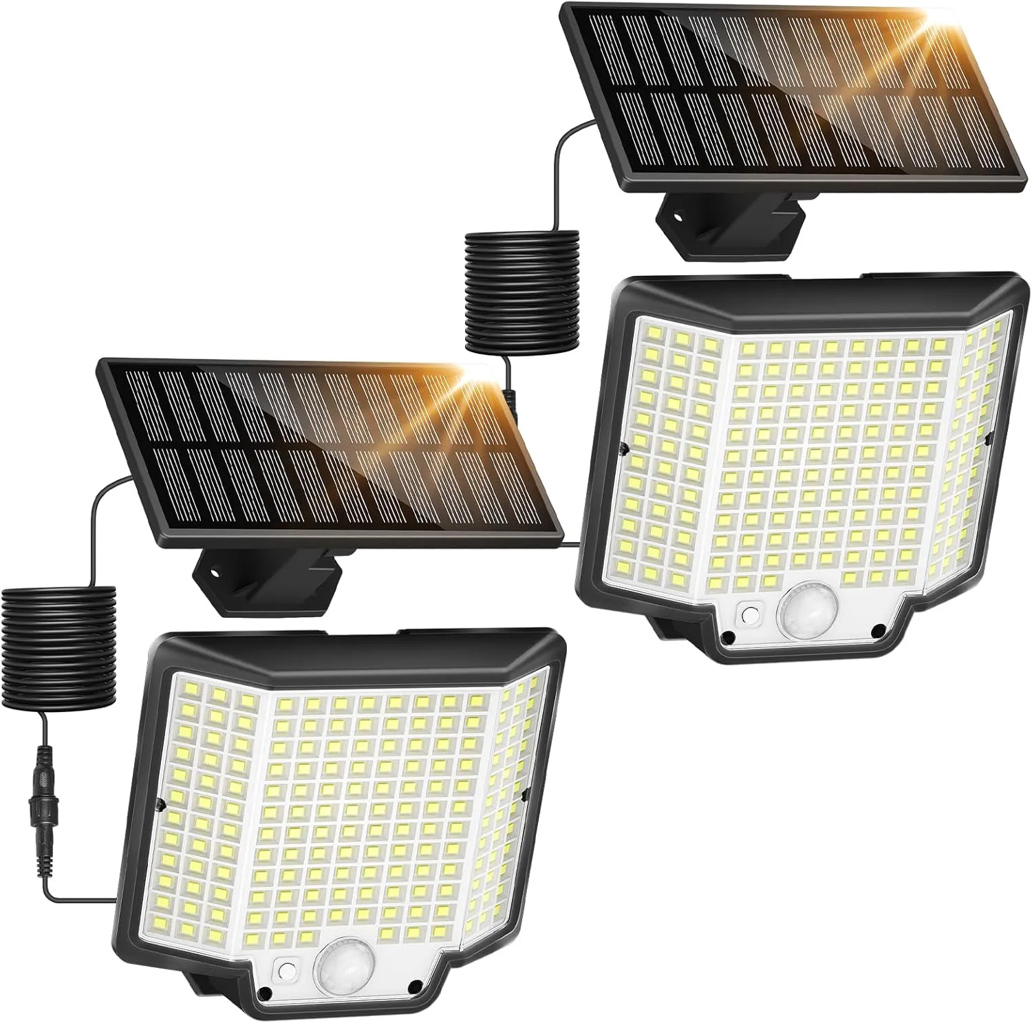 Bild von LaiTeny Solarlampen für den Außenbereich mit Bewegungsmelder, 166 LED, wasserdicht nach IP65, 2 Stück für den Garten