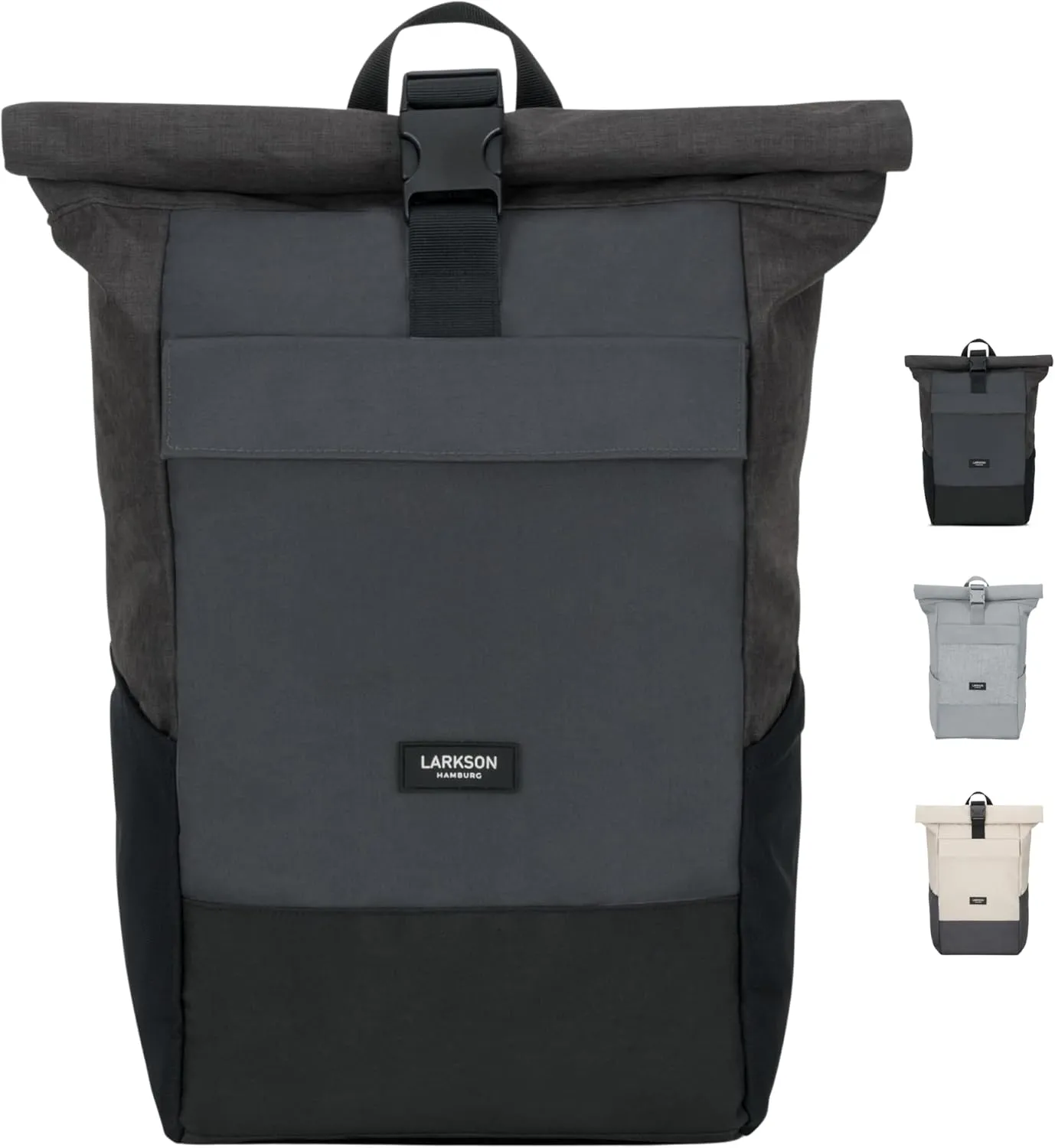 Bild von LARKSON Rolltop Rucksack No 4 für Damen und Herren mit Laptopfach, wasserabweisend und ideal für Uni, Arbeit und Reisen