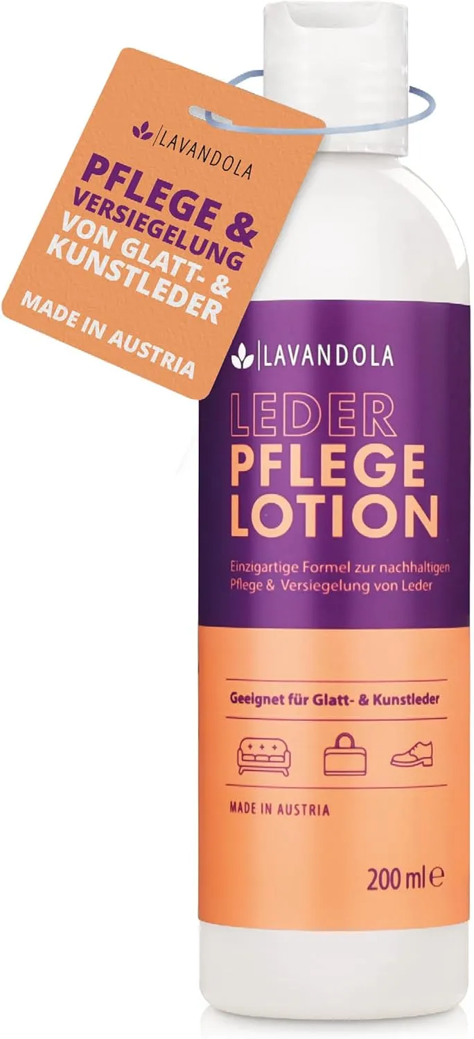 Bild von Lavandola Lederpflege Lotion 200ml für intensive Farbe und natürliche Glätte mit UV- und Nässe-Schutz