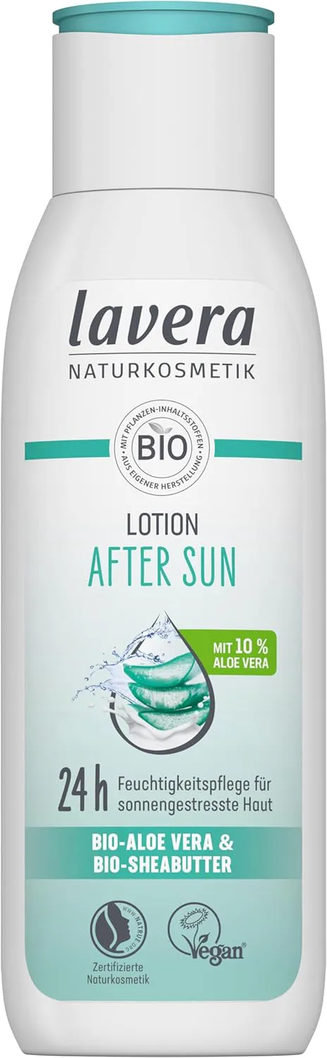 Bild von Lavera After Sun Lotion 200 ml mit 24 Stunden Feuchtigkeitspflege, beruhigend und kühlend, vegan und aus Naturkosmetik