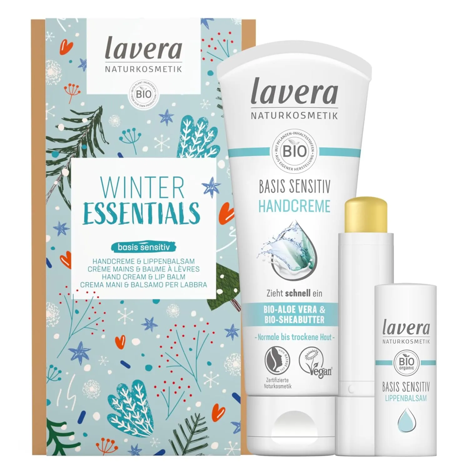 Bild von lavera Winter Essentials Geschenkset mit Handcreme und Lippenbalsam aus veganer Naturkosmetik