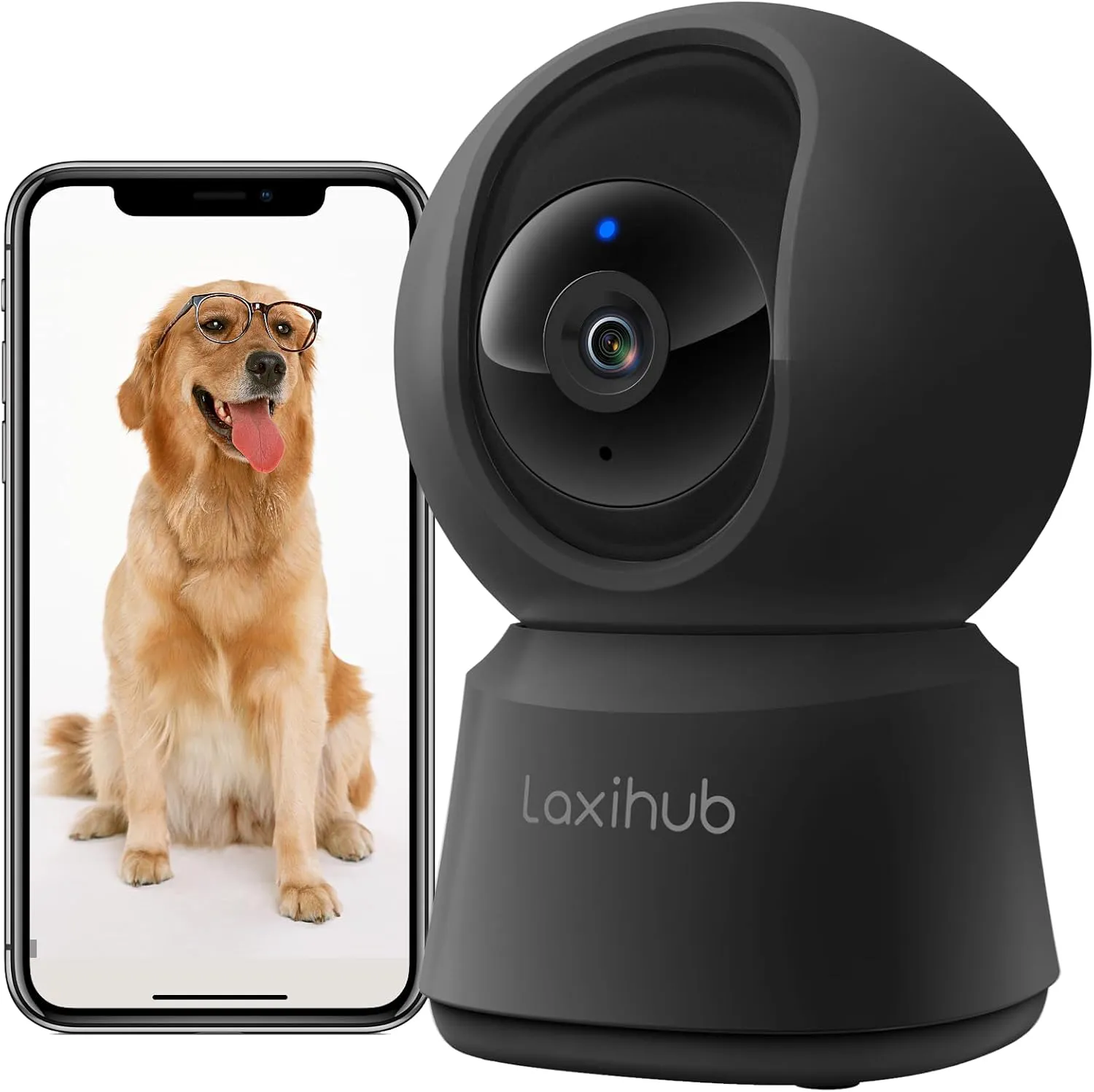 Bild von LAXIHUB Haustierkamera mit 5 MP und 2K Auflösung, Nachtsicht, 2-Wege-Audio und Alexa Kompatibilität