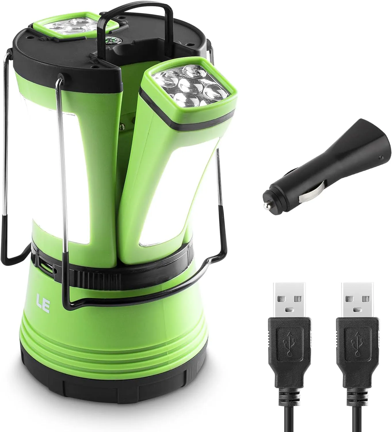 Bild von LE Campinglampe mit 600 Lumen und 2 abnehmbaren Taschenlampen, ideal für Outdoor-Aktivitäten und Notfälle