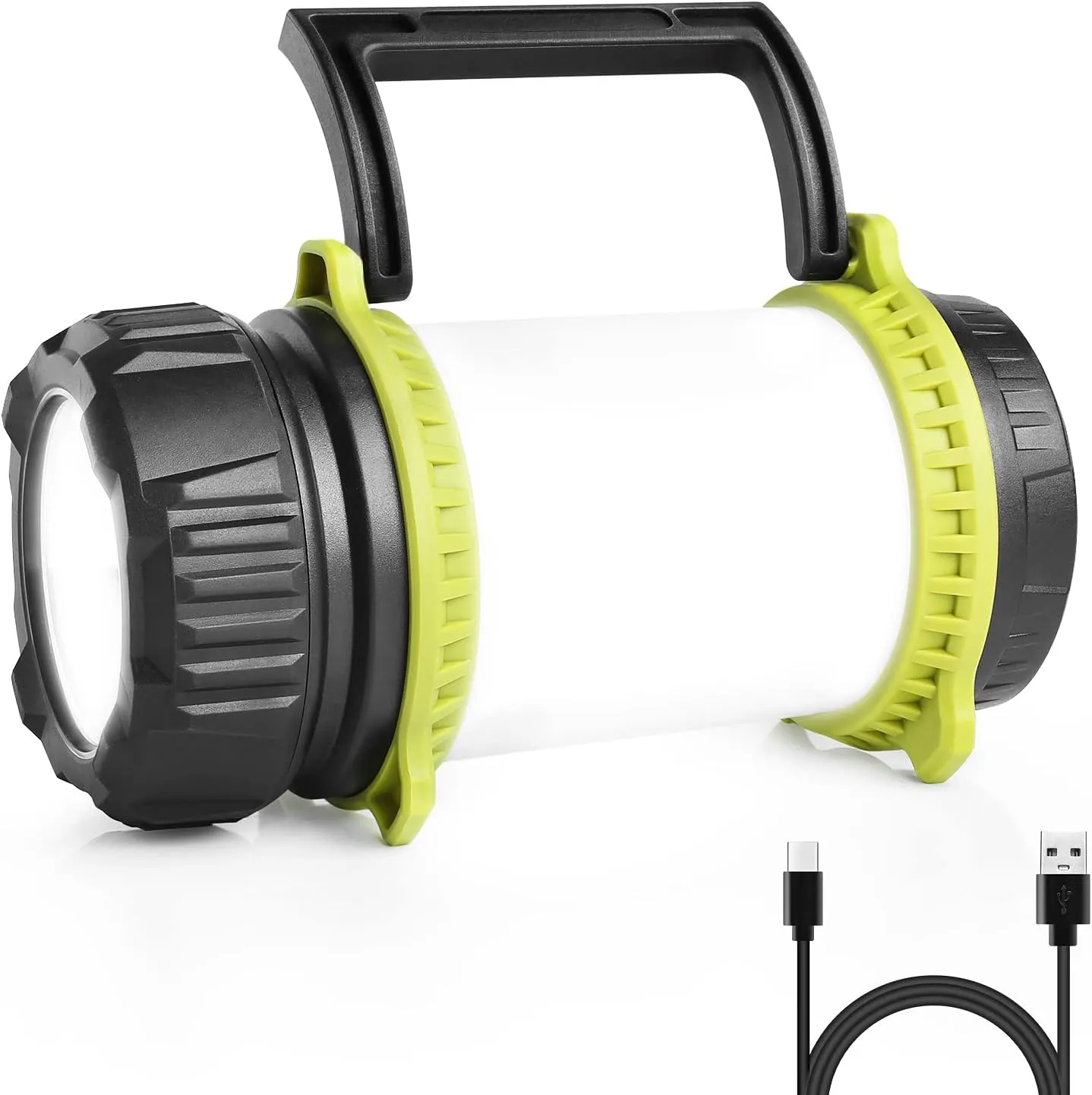 Bild von LE LED Handscheinwerfer mit 500 Lumen, dimmbar und wiederaufladbar, ideal für Camping, Angeln und Notfälle