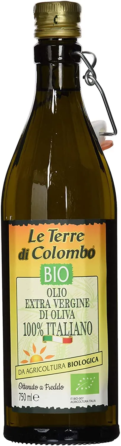 Bild von Le Terre di Colombo Bio-Olivenöl Extra 0,75 l in gerippter Flasche mit mechanischem Verschluss