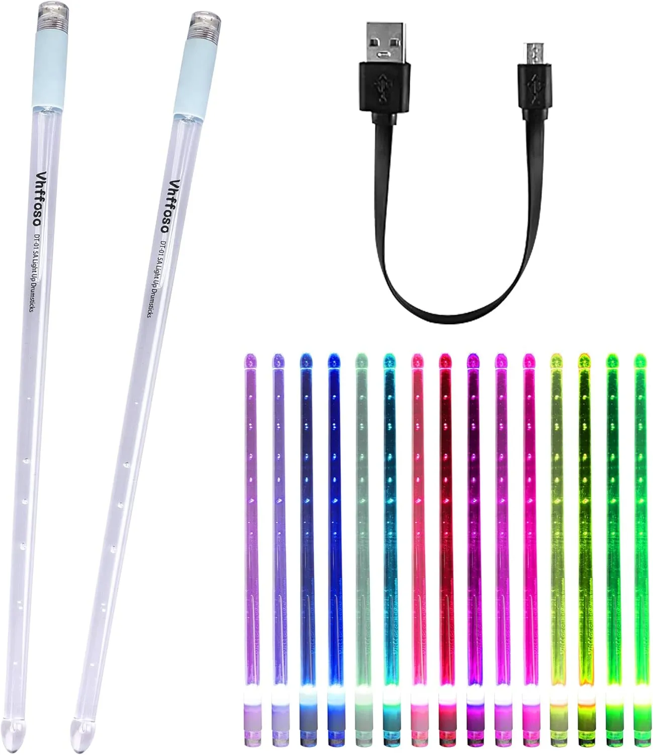 Bild von LED Drumsticks in 15 Farben mit 5A Beleuchtung