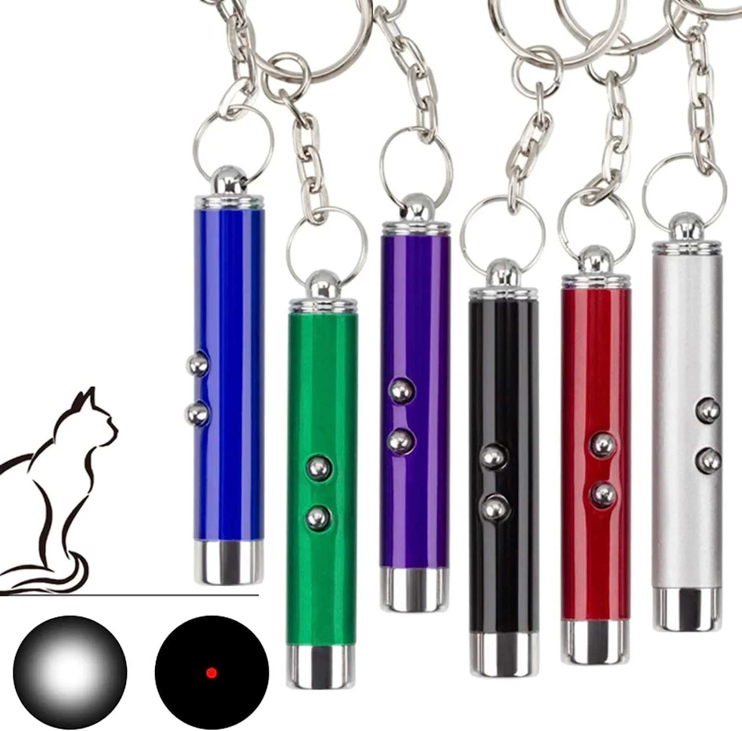 Bild von LED Pointer Spielzeug Set für Katzen und Hunde mit 6 interaktiven Taschenlampen