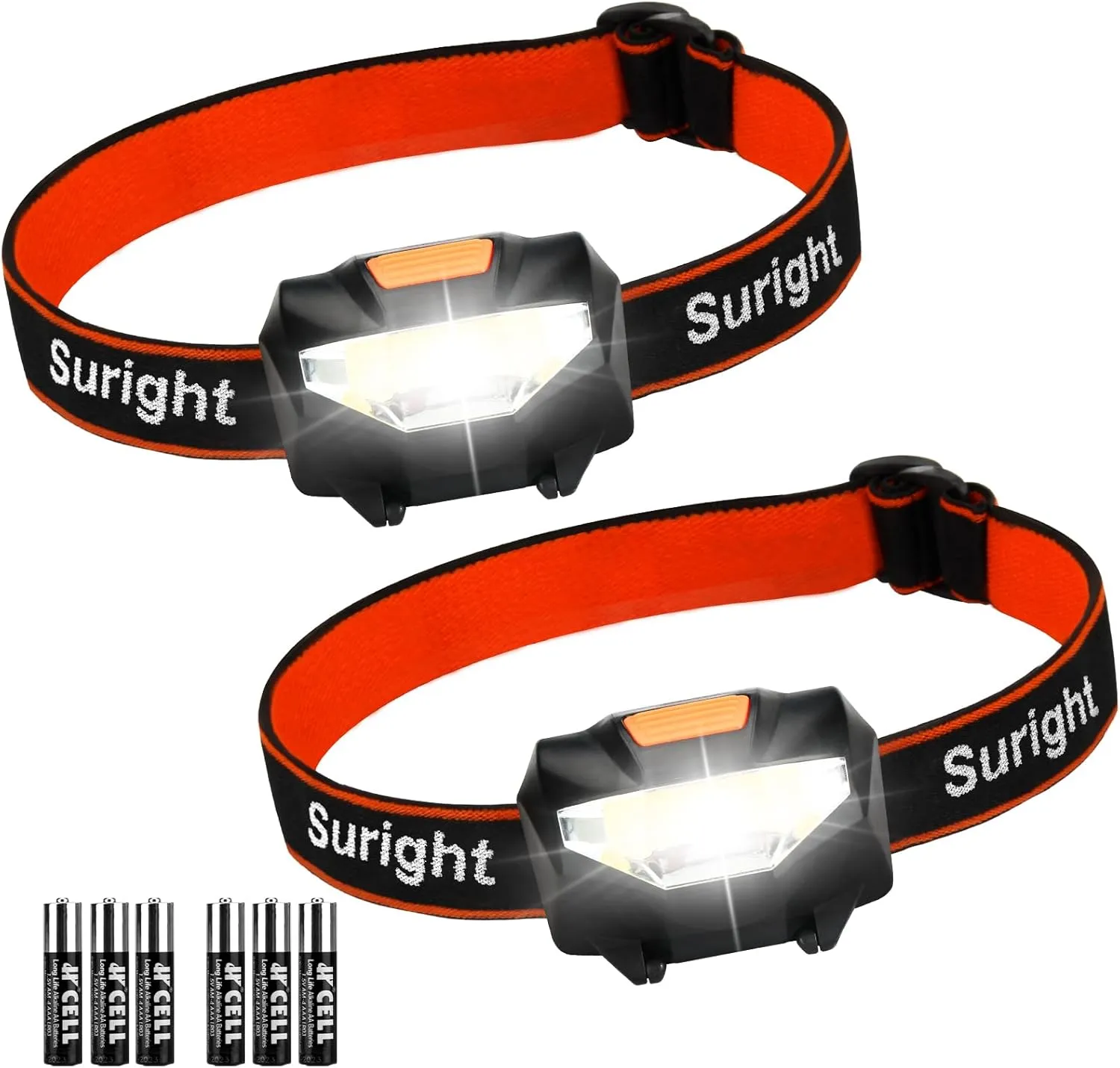 Bild von LED Stirnlampe Set mit 2 Lampen, 140 Lumen, 3 Lichtmodi, wasserdicht und verstellbar, ideal für Laufen, Angeln und Camping
