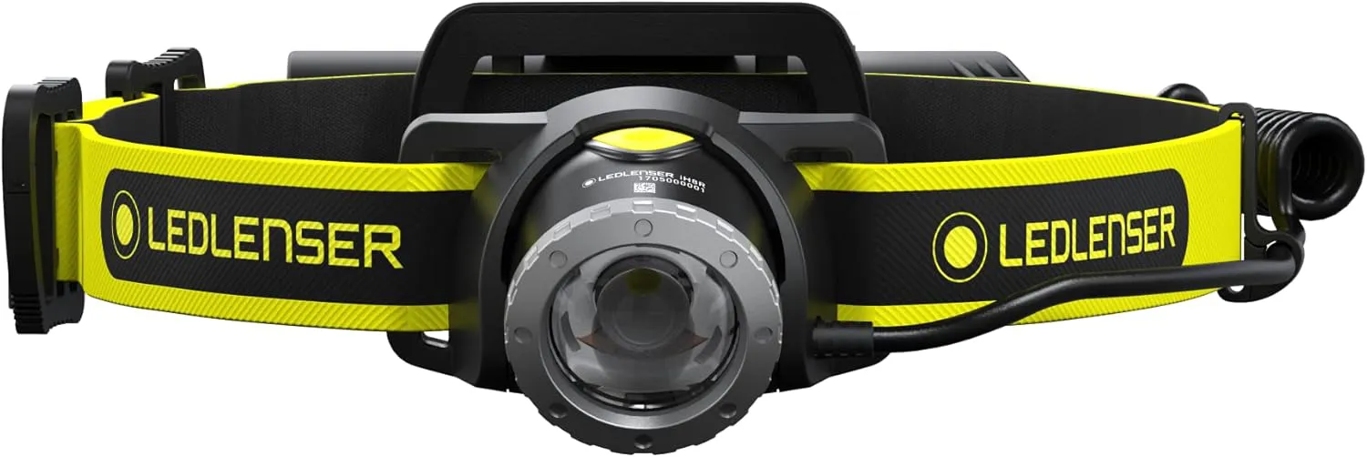 Bild von Ledlenser iH8R Profi-Stirnlampe mit 600 Lumen, Helmhalterung, Gürteltasche und USB wiederaufladbarem Akku, nur 158g leicht