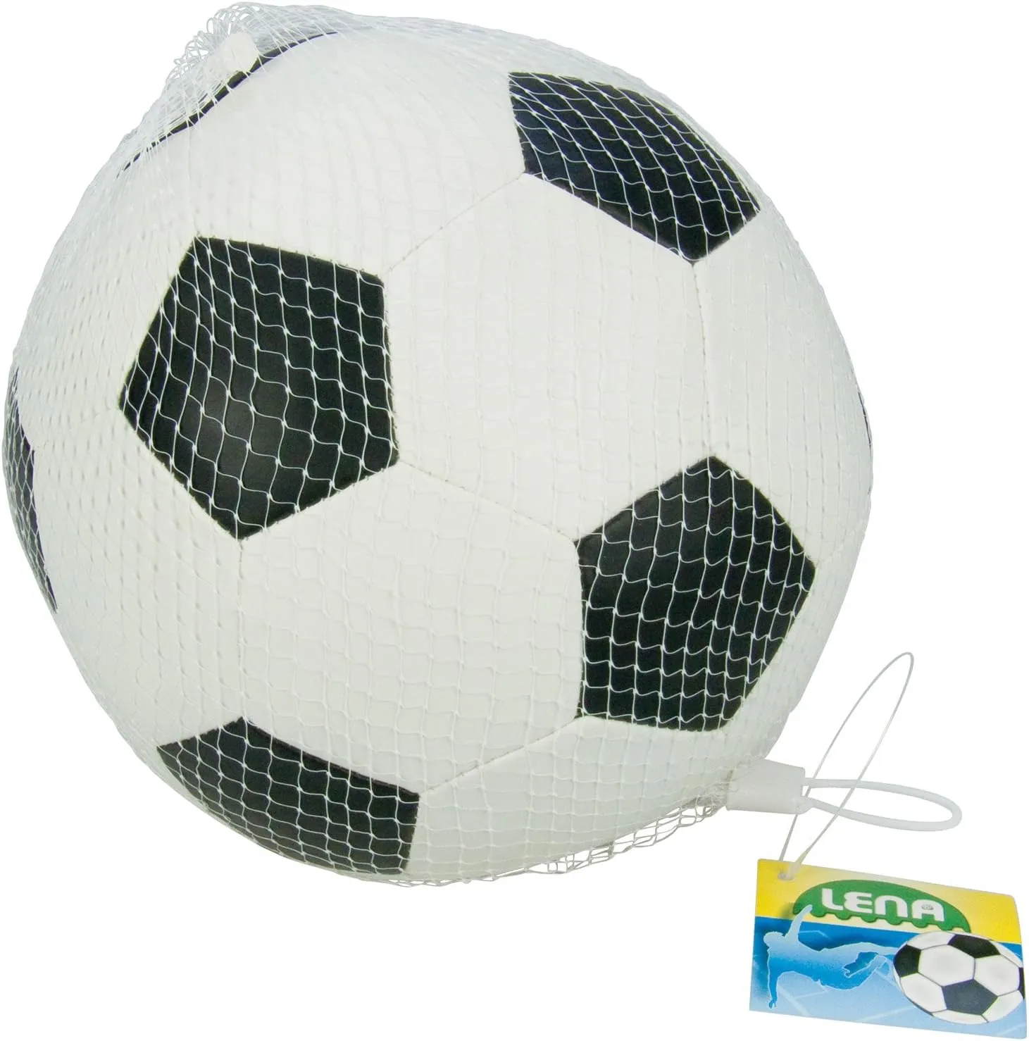 Bild von Lena 62178 Soft Fußball mit 18 cm Durchmesser, weicher Schaumstoffball für Kinder ab 12 Monaten, ideal zum Spielen und Baden, in Weiß und Schwarz