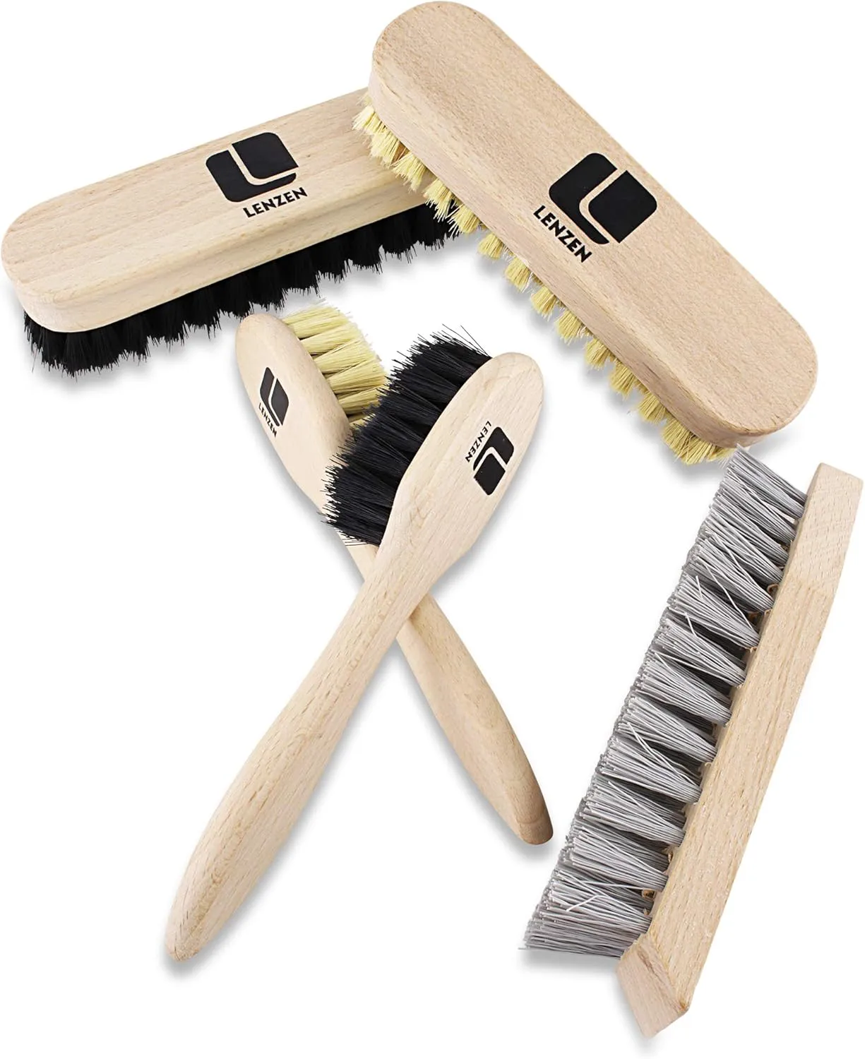 Bild von Lenzen Schuhputzset mit 5 Teilen, inklusive 2 Polierbürsten, 2 Tiegelbürsten und 1 Reinigungsbürste