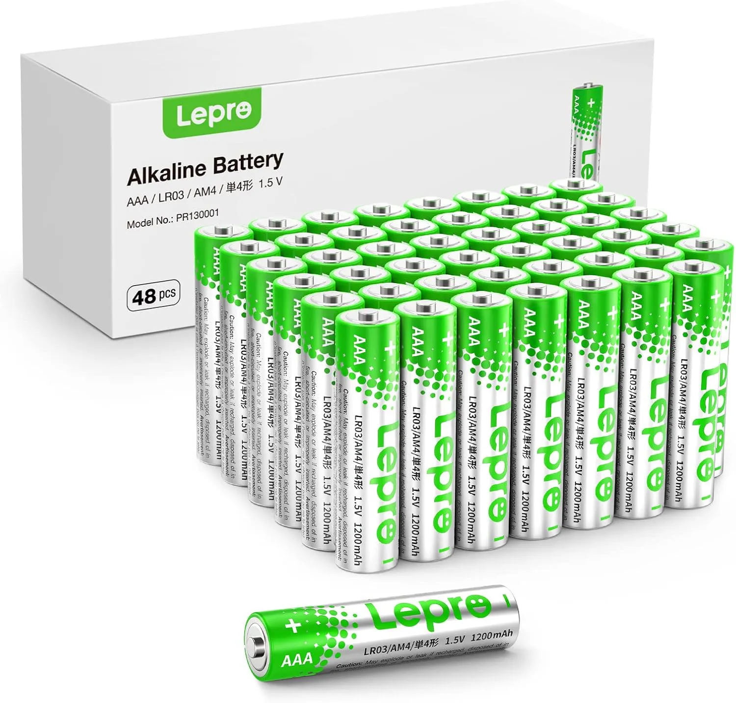 Bild von Lepro AAA Alkaline Batterien Set mit 48 Stück, 1.5V, langlebig und auslaufsicher, ideal für verschiedene Anwendungen