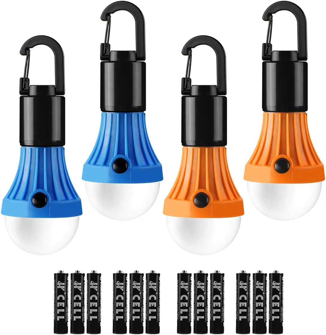 Bild von Lepro Campinglampe Set mit 4 tragbaren LED Laternen und 12 AAA Batterien für Notfälle und Outdoor-Aktivitäten