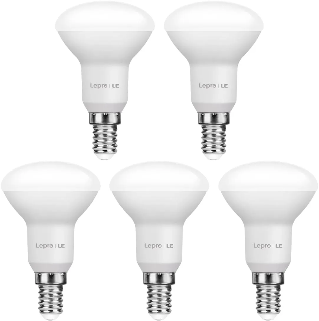Bild von Lepro E14 LED Lampe 4,9 Watt mit 470 Lumen warmweiß 2700 Kelvin im 5er Set