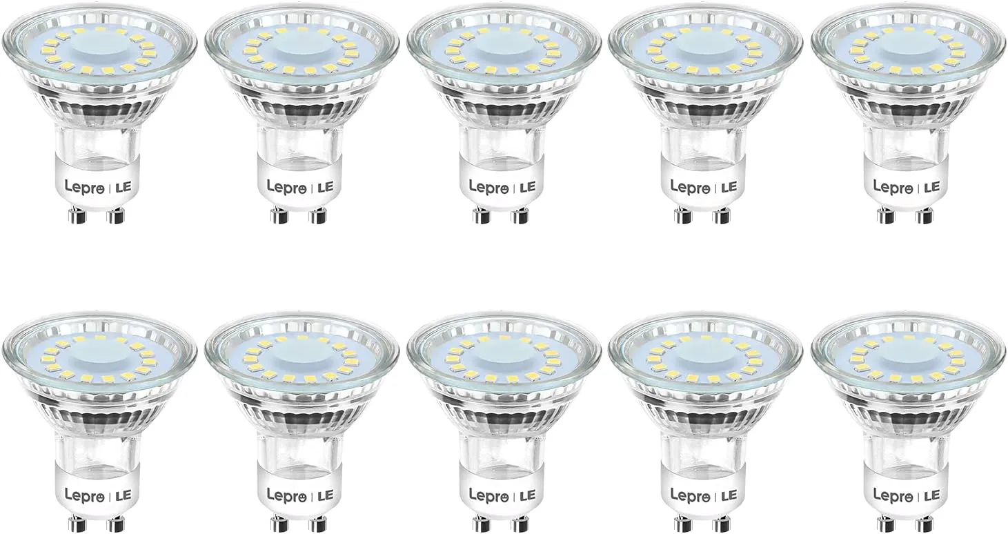 Bild von Lepro GU10 LED Lampe mit 4W und 325 Lumen, ersetzt 50W Halogenlampen, 5000 Kelvin Kaltweiß, 110 Grad Strahlwinkel, im 10er Set