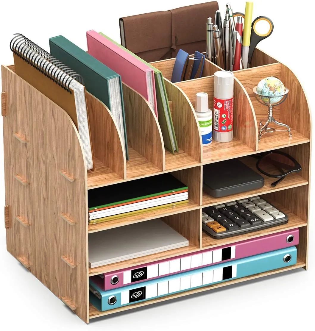 Bild von Lesfit Holz Organizer für den Schreibtisch zur Büroorganisation