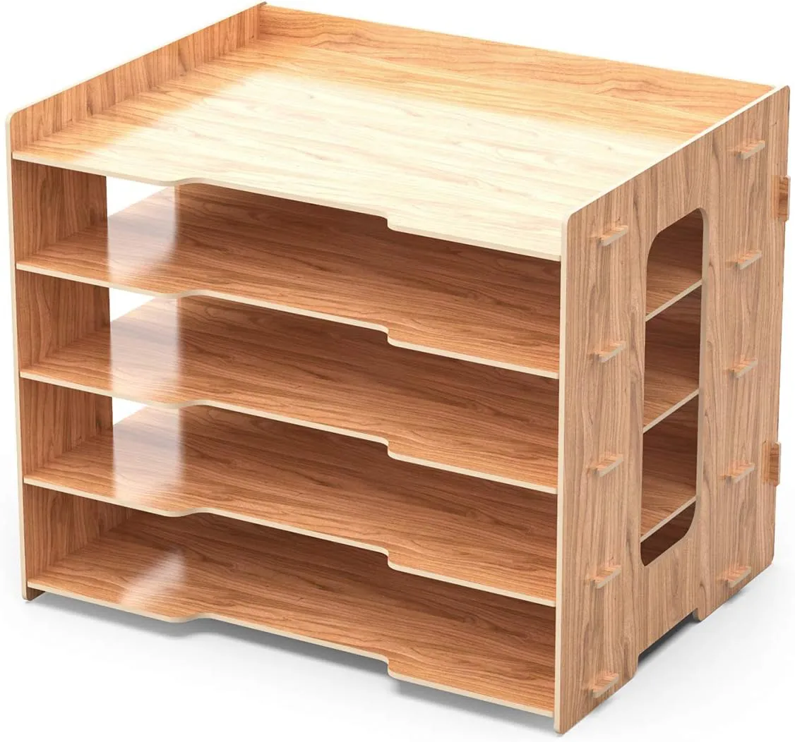 Bild von Lesfit Holz Schreibtisch Organizer für Papierablage