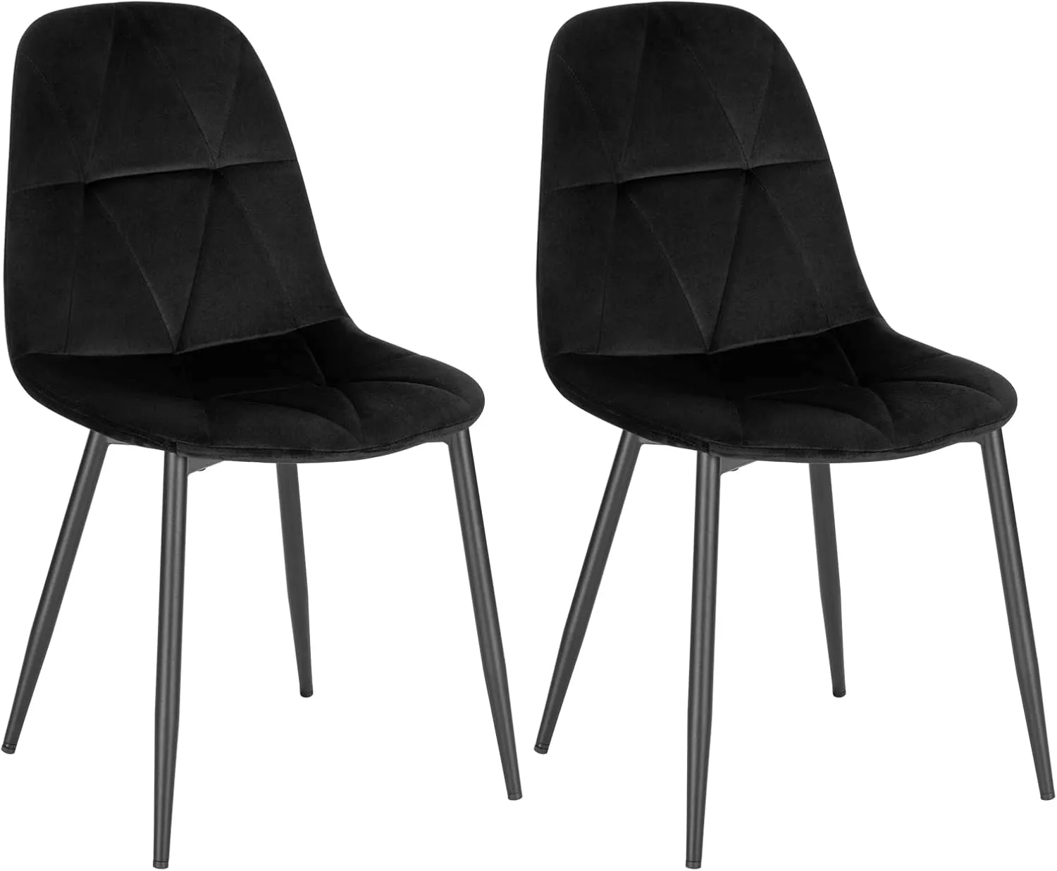 Bild von Lestarain 2er Set Esszimmerstühle aus Samt mit Rückenlehne in Schwarz