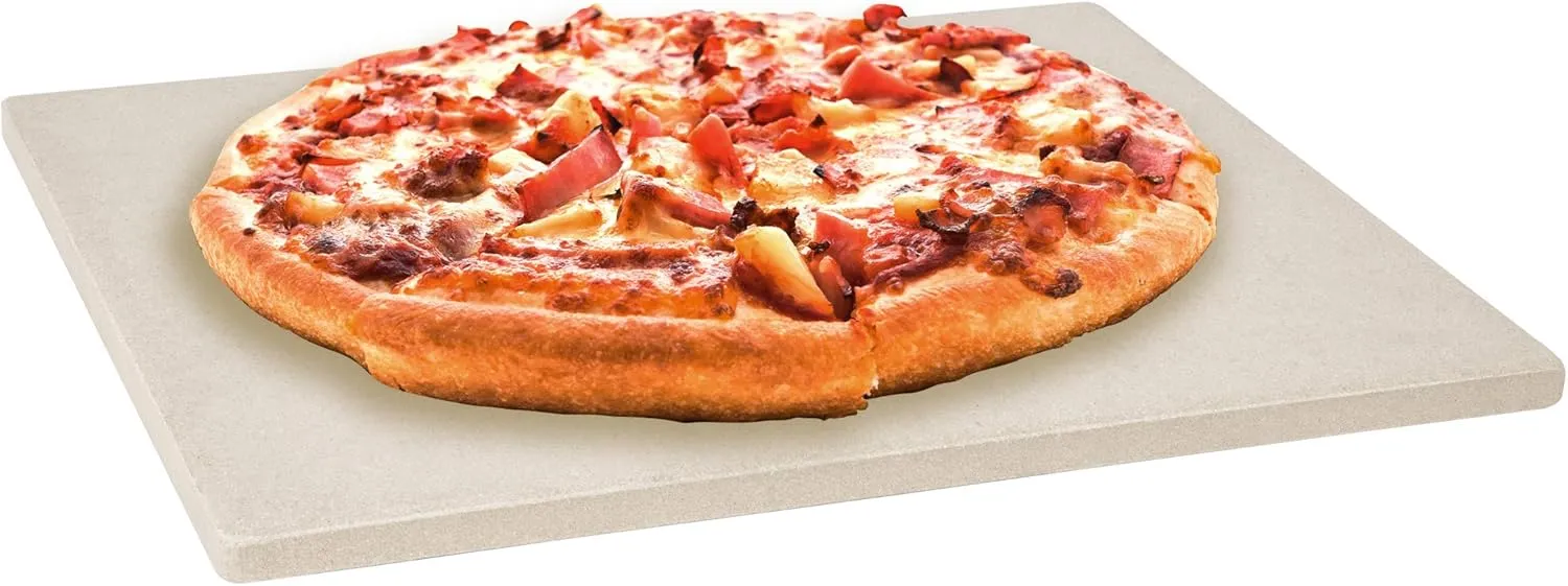 Bild von Levivo Pizzastein aus hitzebeständigem Cordierit für Backofen und Grill, 30 x 38 x 1,5 cm
