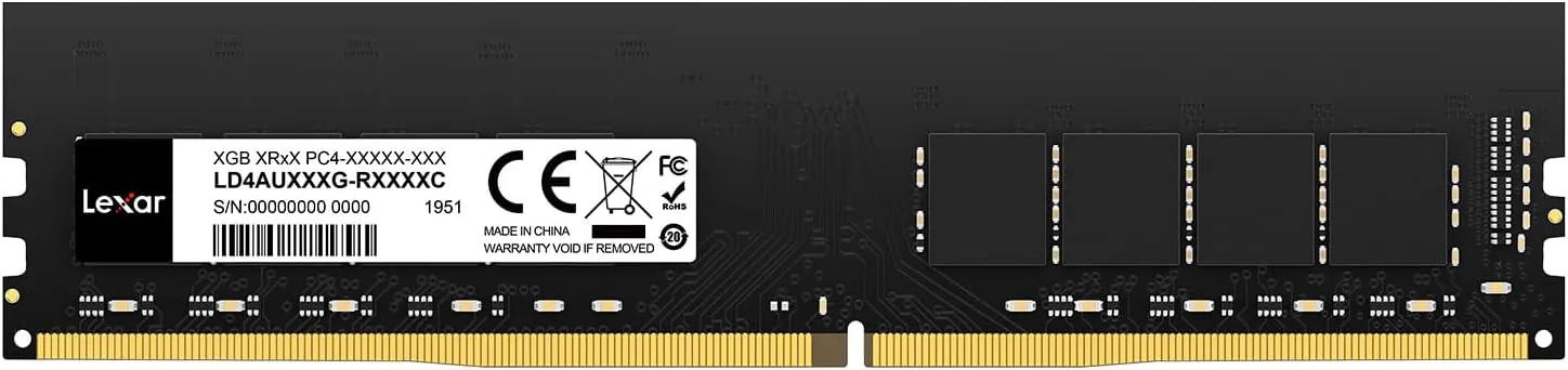 Bild von Lexar 16GB DDR4 RAM mit 3200 MHz, 288-Pin U-DIMM für Desktop-PCs, Modell LD4AU016G-B3200ASST