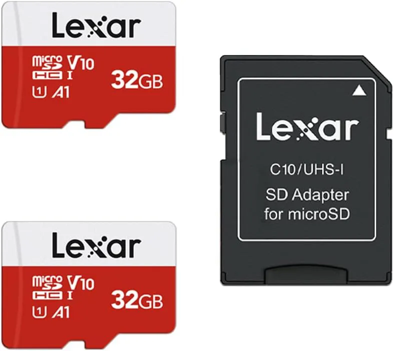 Bild von Lexar 32GB Micro SD Karten 2er Pack mit Adapter, bis zu 100 MB/s Lesegeschwindigkeit, UHS-I, U3, A1, V30, C10, für Kamera, Smartphone und Nintendo Switch