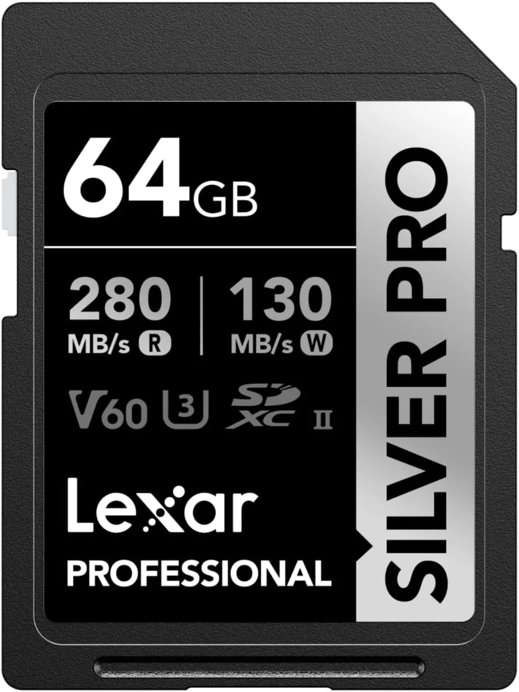Bild von Lexar SILVER PRO 64GB SDXC Karte UHS-II mit bis zu 280MB/s Lesegeschwindigkeit und 130MB/s Schreibgeschwindigkeit, ideal für DSLR und Videofilmer