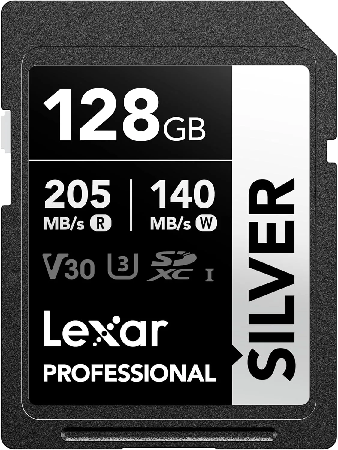 Bild von Lexar Silver SD Karte 128 GB mit UHS-I und 205 MB/s Lesegeschwindigkeit