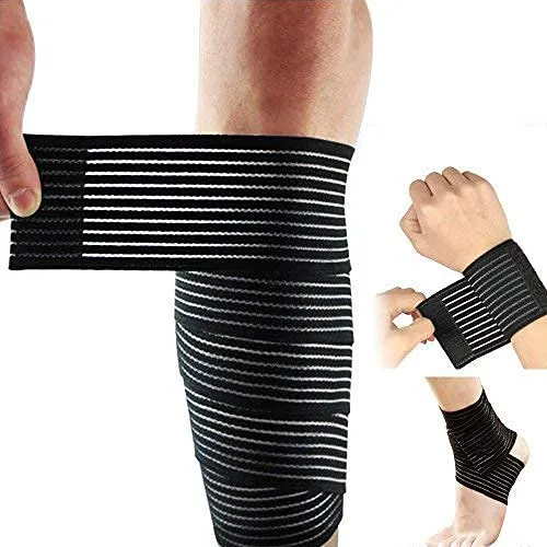 Bild von Lezed 2-teiliges Bandagen-Set für Ellbogen, Handgelenk und Knöchel, elastisch und verstellbar